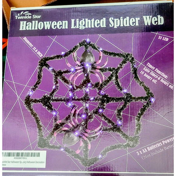 BUNDLE deal 🎃 👻 Halloween lighted spider web & Lamp Decor - Picture 1 of 6